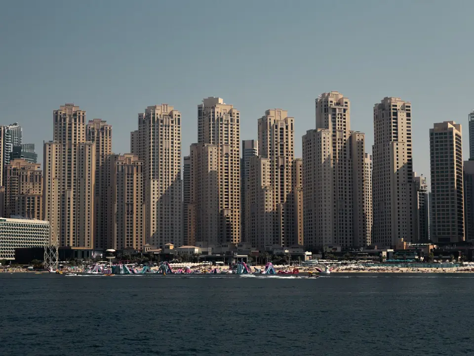 Dubai Marina and JBR residential towers by the waterfront